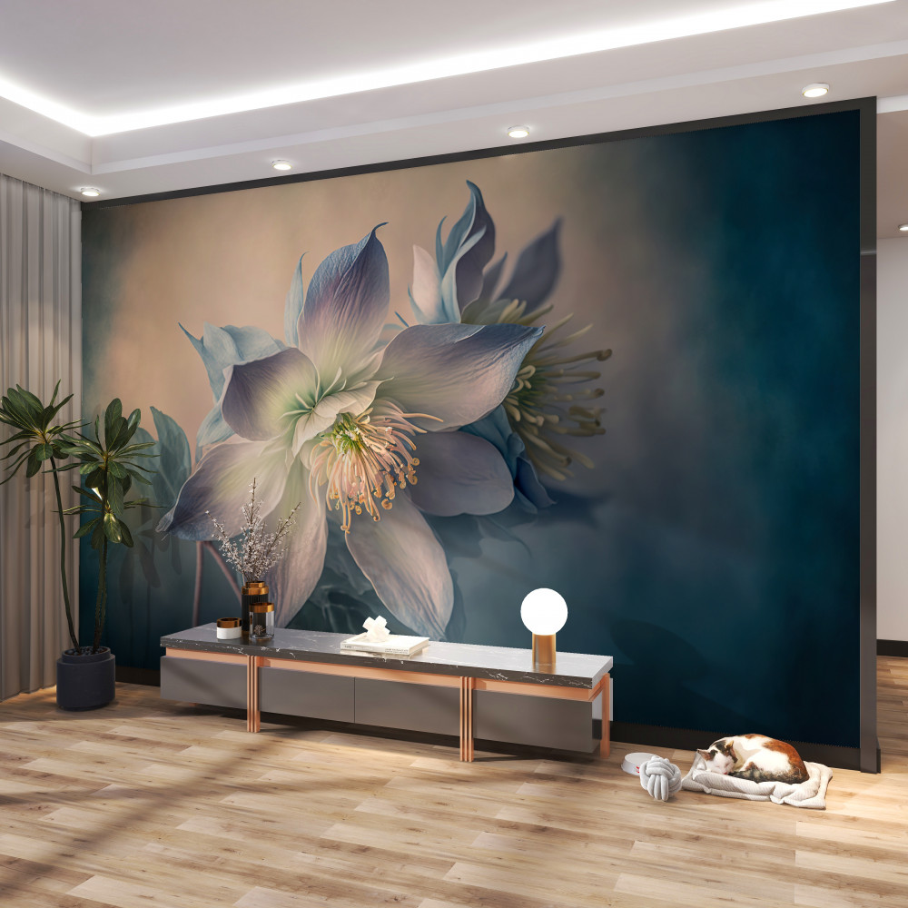 Fototapeta delikatny biało-niebieski pączek