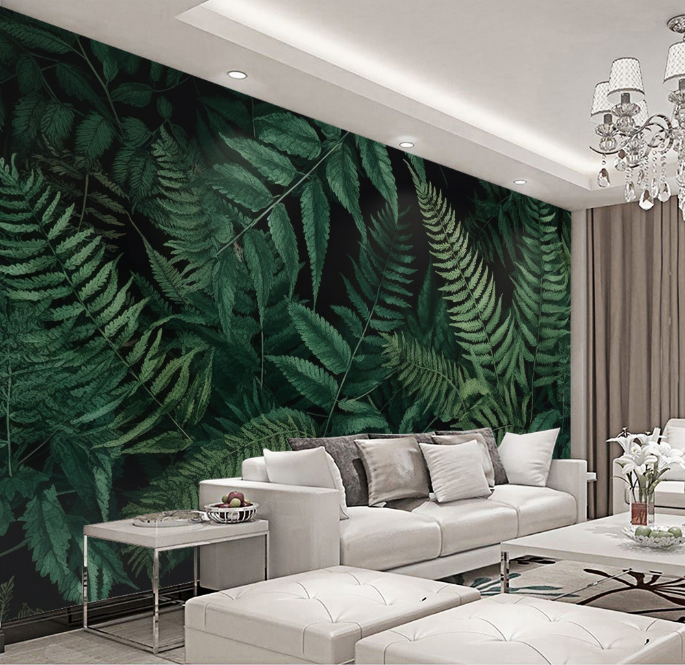 Fototapeta liście paproci kołyszą się w nocy