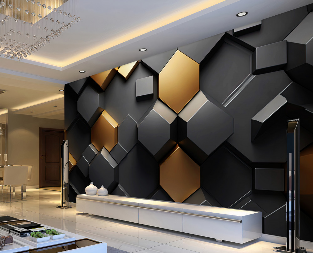 Fototapeta czarno-złote kształty geometryczne