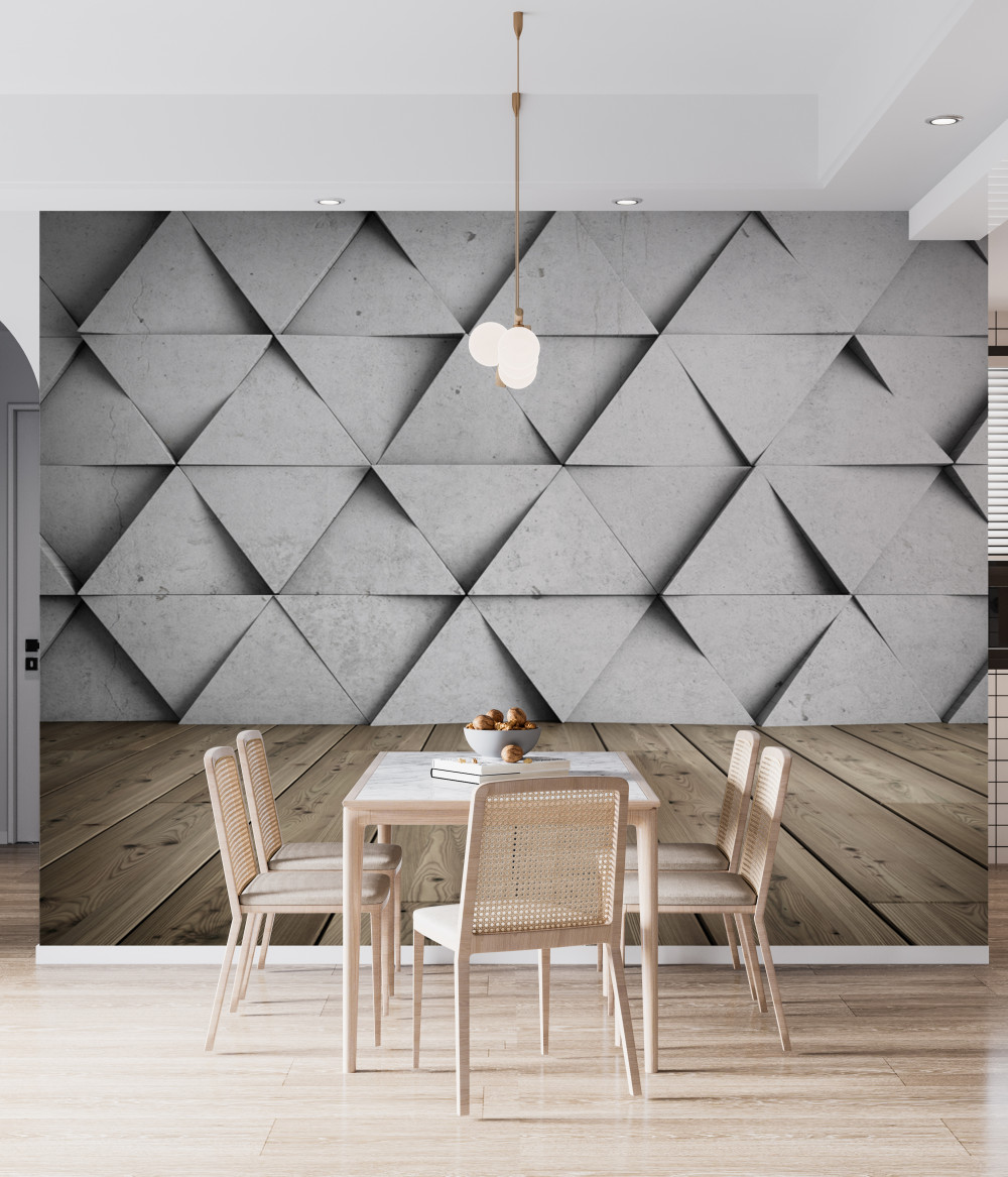 Fototapeta Jednolite trójkąty wolumetryczne 3D