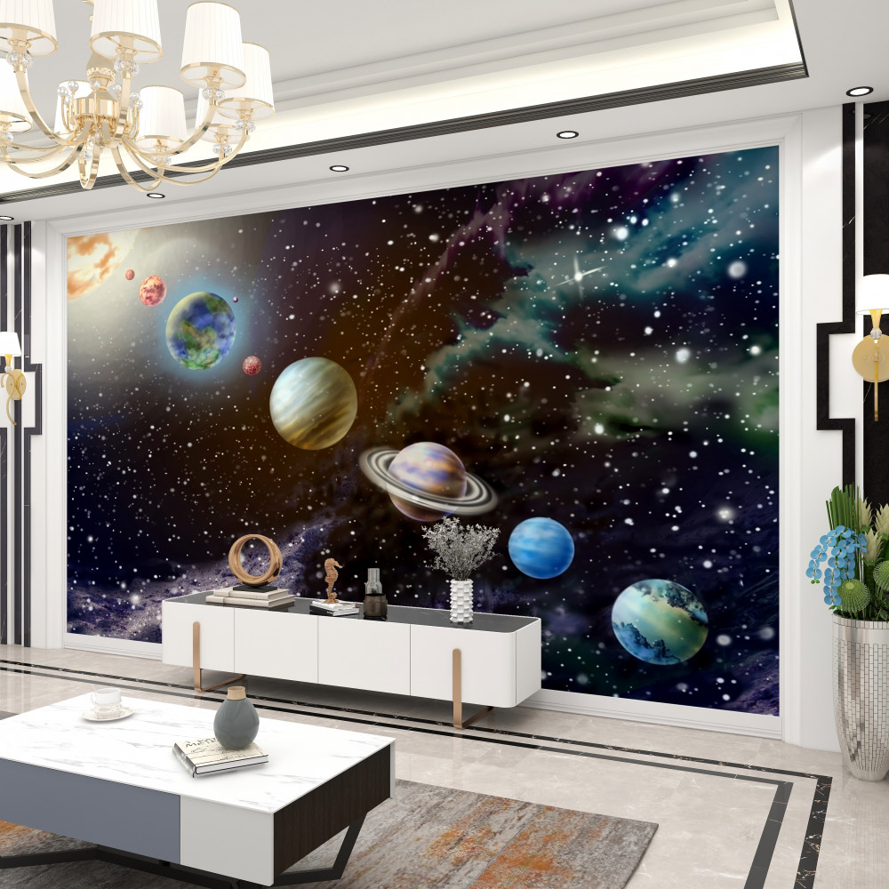 Fototapeta planety w przestrzeni na jednej linii