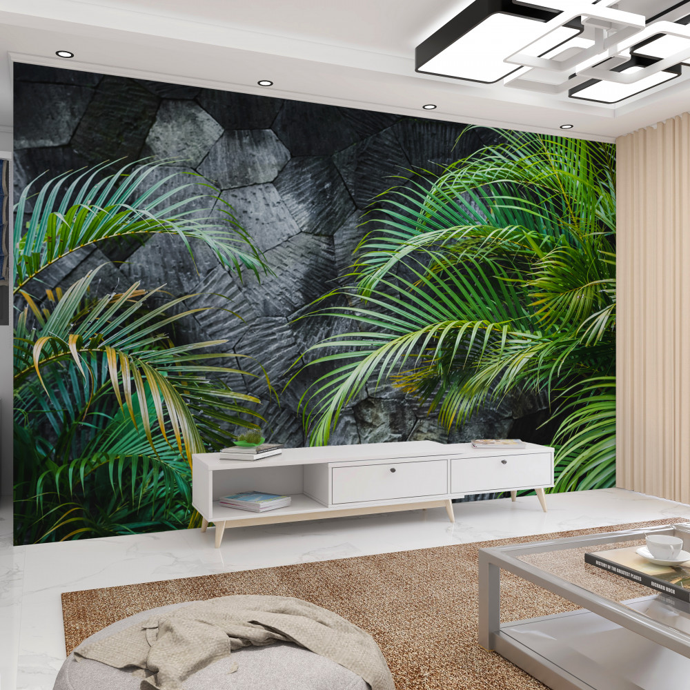 Fototapeta paproć odchodzi w mglistą noc