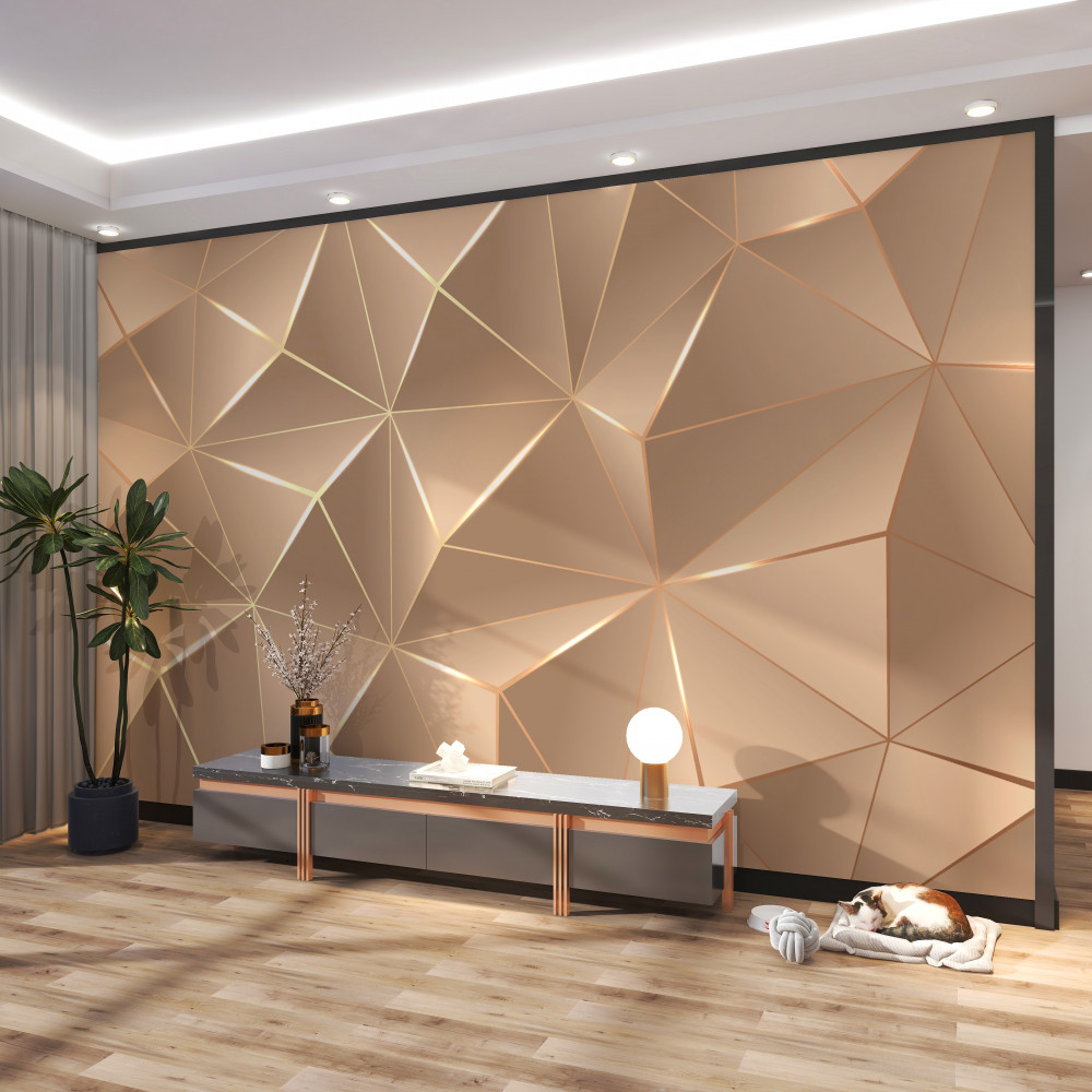 Fototapeta teksturowane kształty 3D na jasnym tle