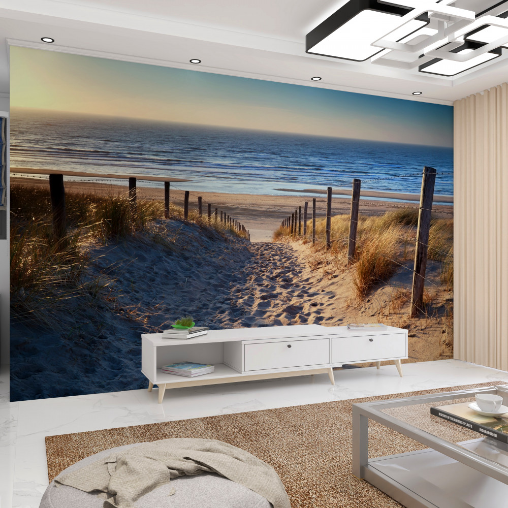 Fototapeta piaszczysta plaża i spokojne morze