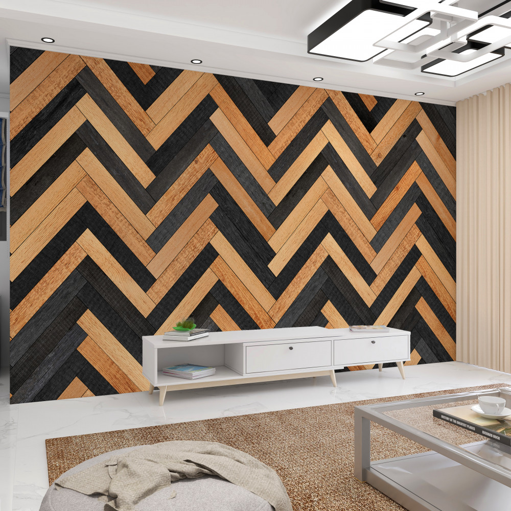 Fototapeta jasny i czarny parkiet