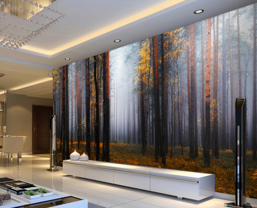 Fototapeta gęsta mgła nadchodzi do lasu