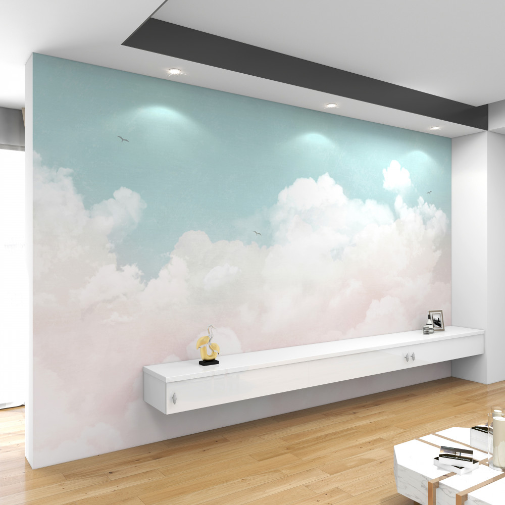 Fototapeta gęste mleczne chmury