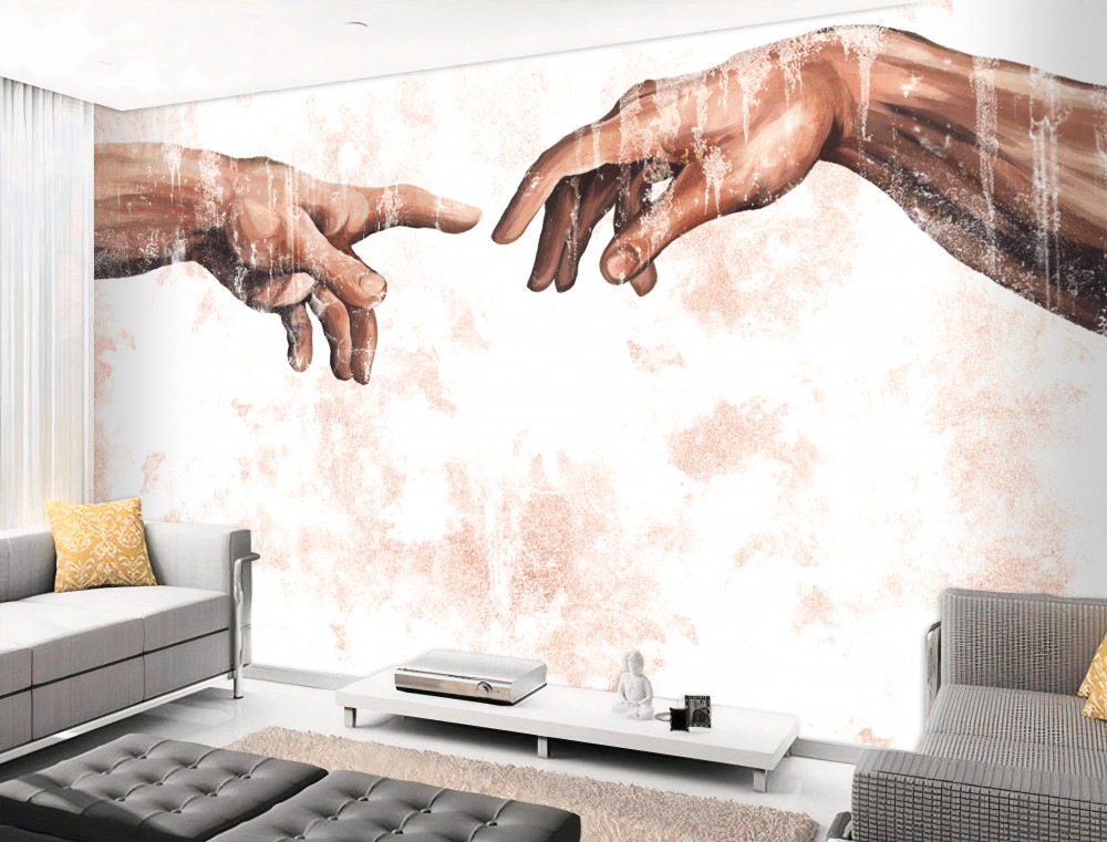 Fototapeta wyciągające się ręce mężczyzny i kobiety