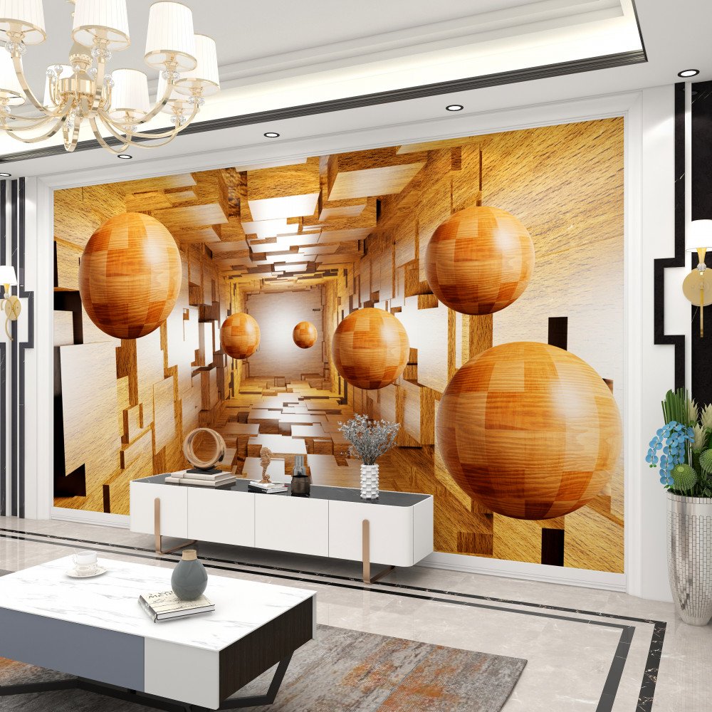 Fototapeta pływające drewniane kule, które odlatują