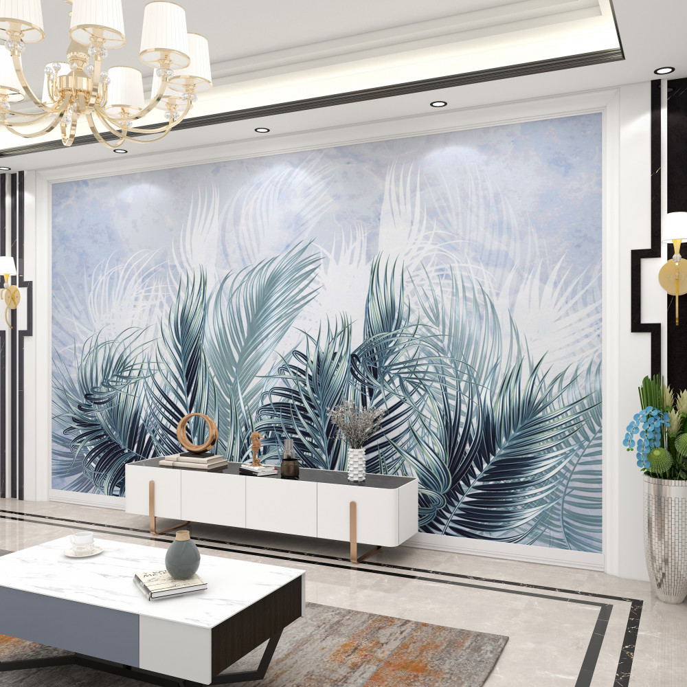 Fototapeta liście jak pióra we mgle