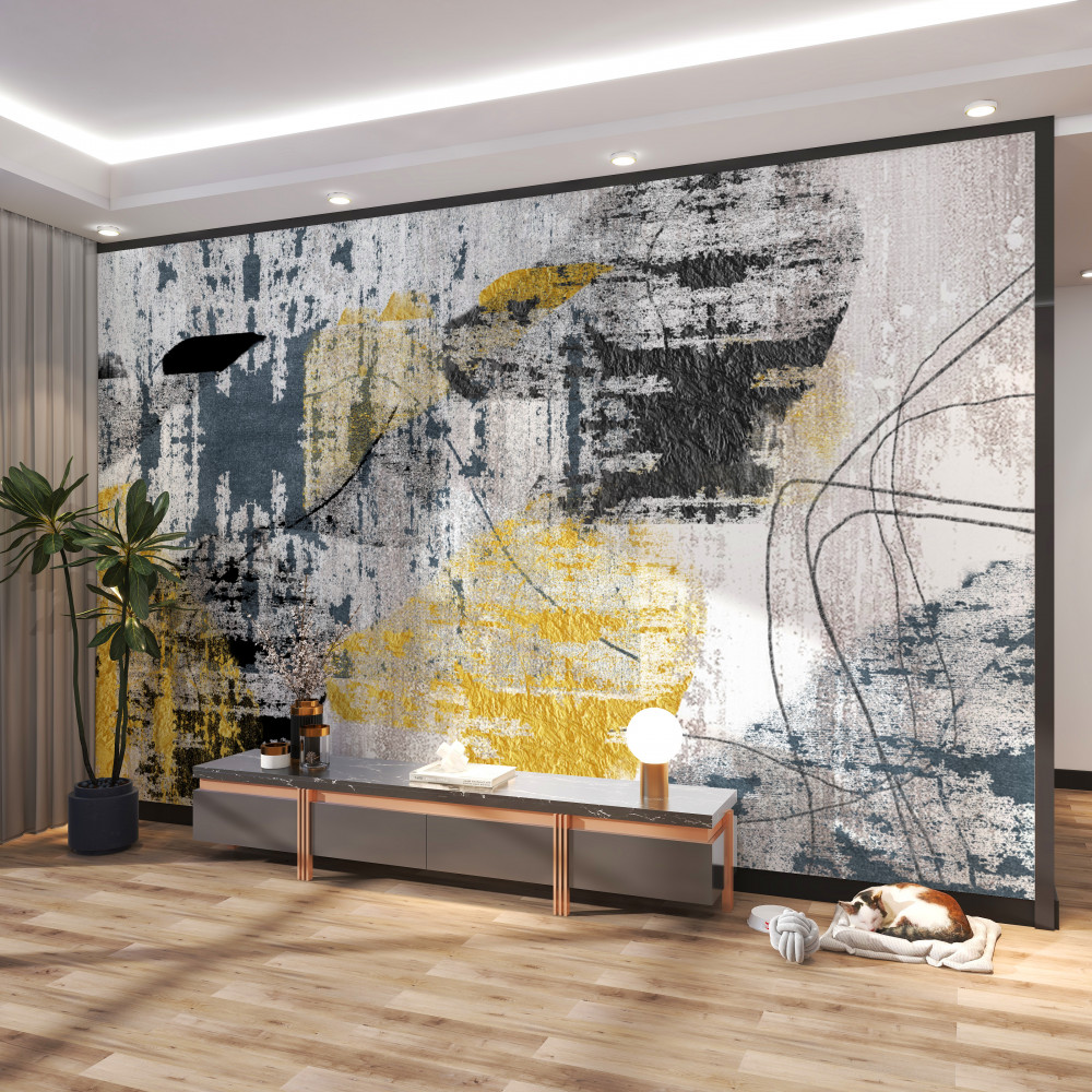 Fototapeta abstrakcyjne tło czarnych i złotych farb