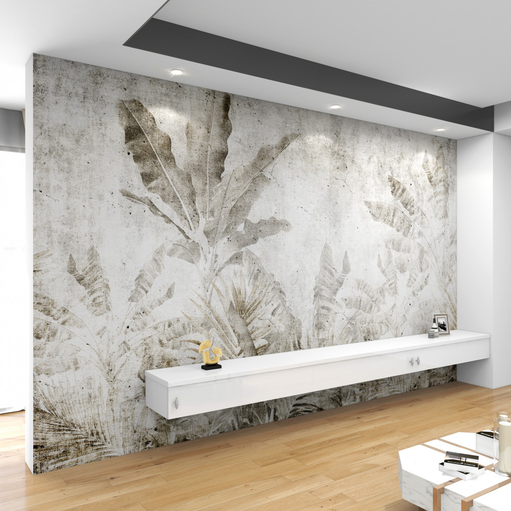 Fototapeta liście drzew tropikalnych we mgle