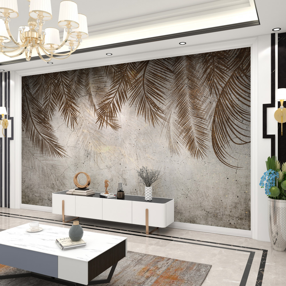 Fototapeta zwisają złote liście paproci