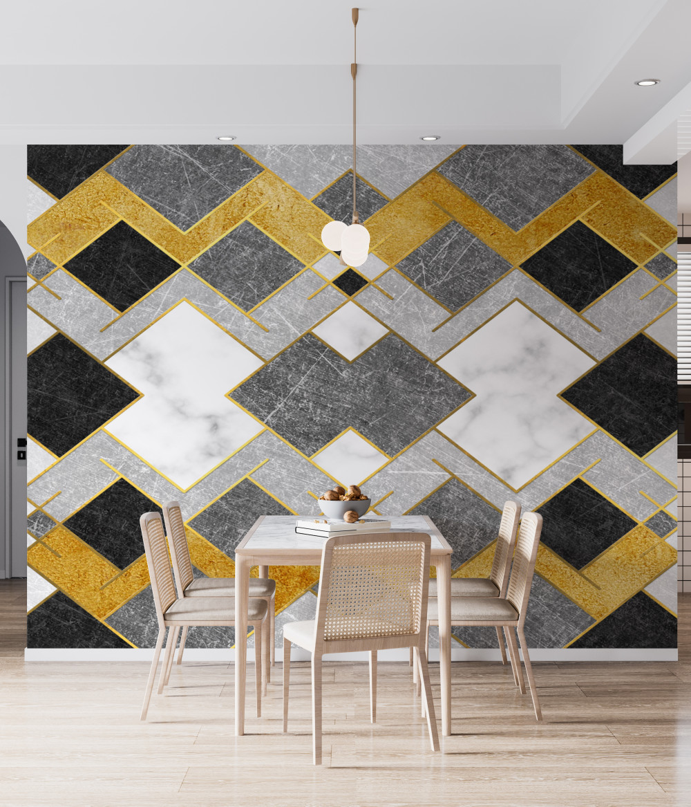 Fototapeta wielokolorowe kwadraty w lustrzanym odbiciu