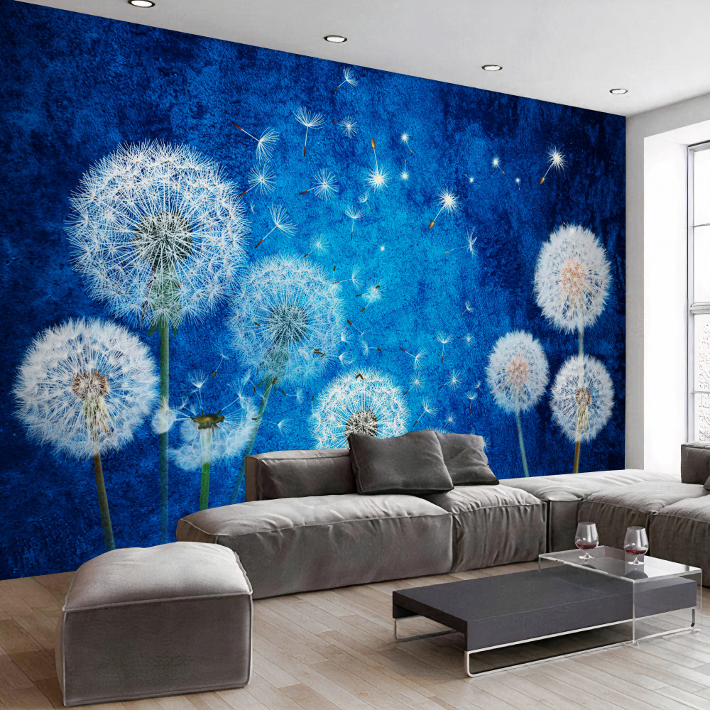 Fototapeta mniszek lekarski na rozgwieżdżonym niebie