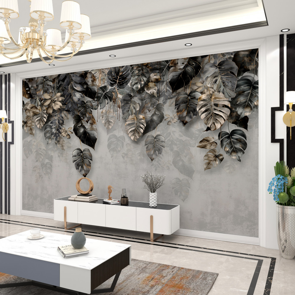 Fototapeta ciemne tropikalne liście