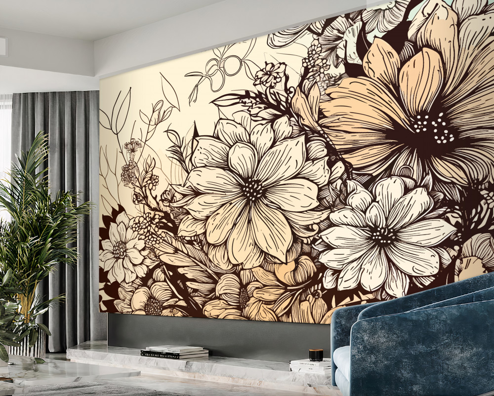 Fototapeta kolorowe tropikalne kwiaty