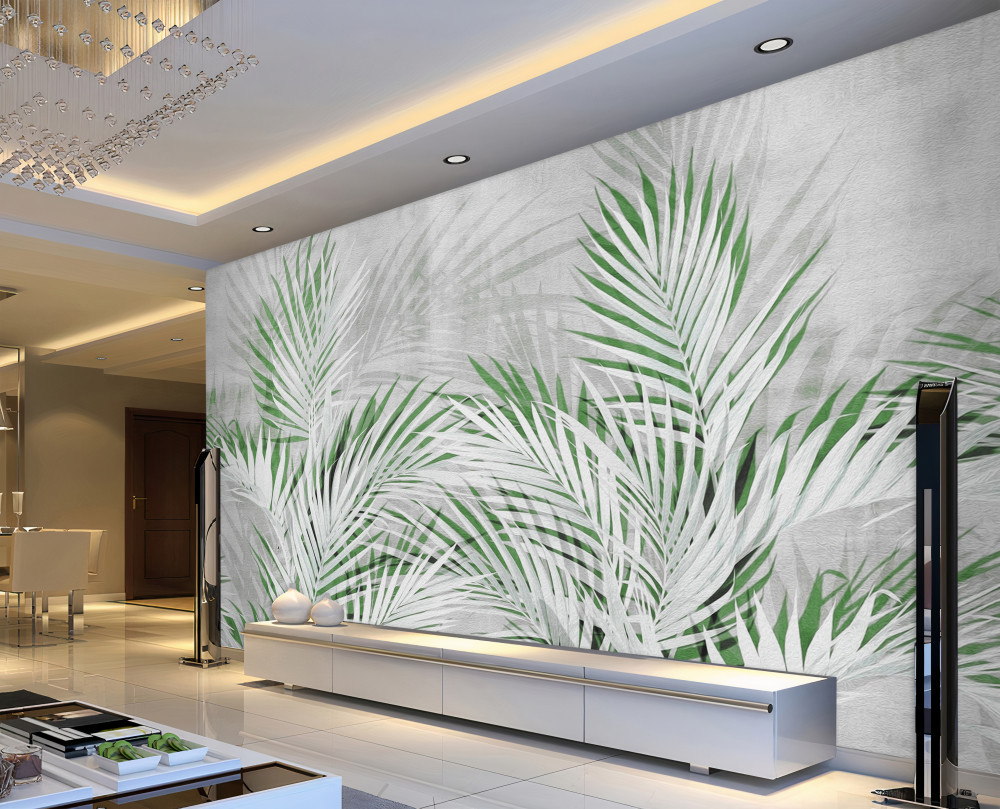 Fototapeta gęste liście paproci są białe i zielone