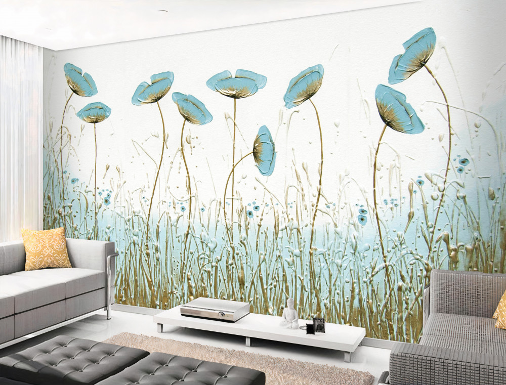 Fototapeta smukłe niebieskie maki