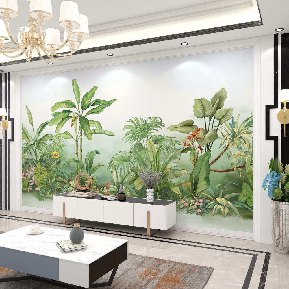 Fototapeta biała plaża i tropikalne rośliny