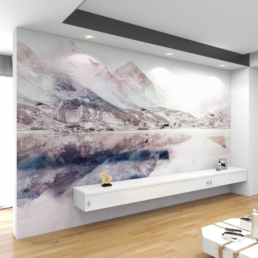 Fototapeta wysokie góry w lustrzanym odbiciu wody