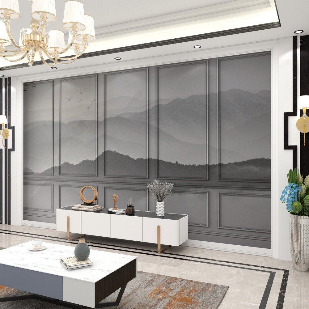 Fototapeta w górach opada gęsta mgła