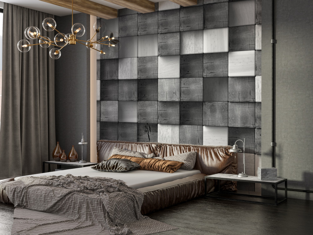 Fototapeta białe i czarne kostki wolumetryczne