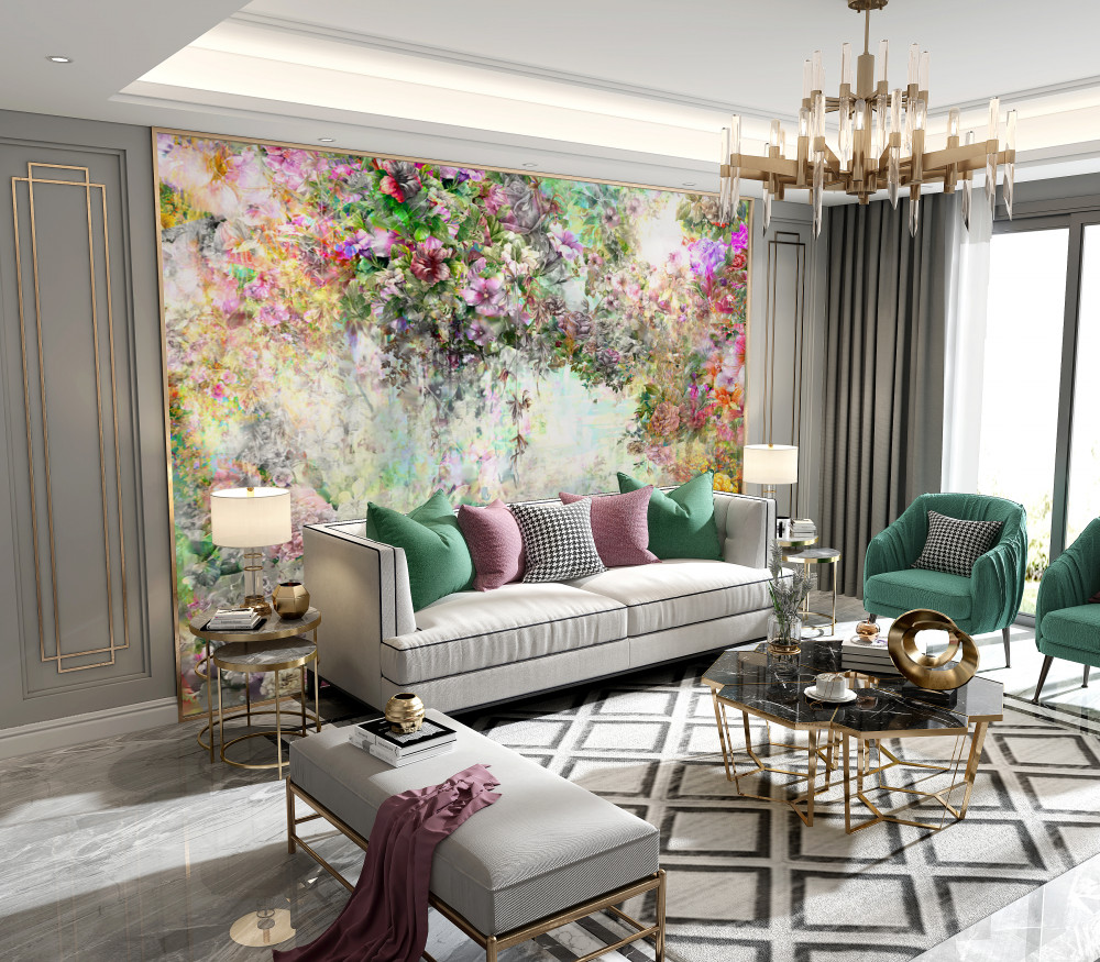 Fototapeta jasno kwitnąca letnia aleja w lesie