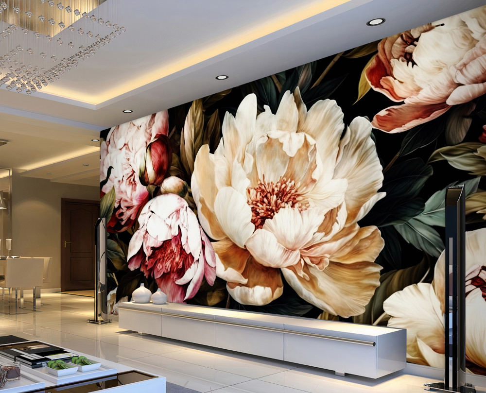 Fototapeta duże, białe główki kwiatowe