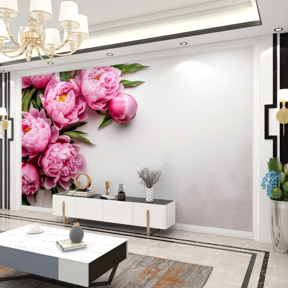 Fototapeta duże pąki różowych piwonii