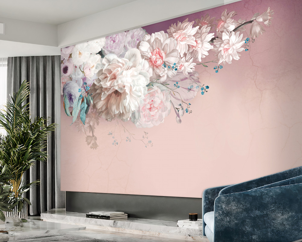 Fototapeta jasne i delikatne kwiaty na gałązce