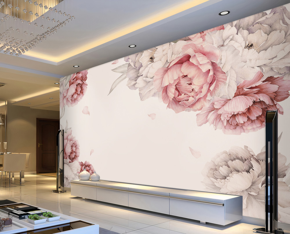 Fototapeta gałęzie dużych, różowych piwonii