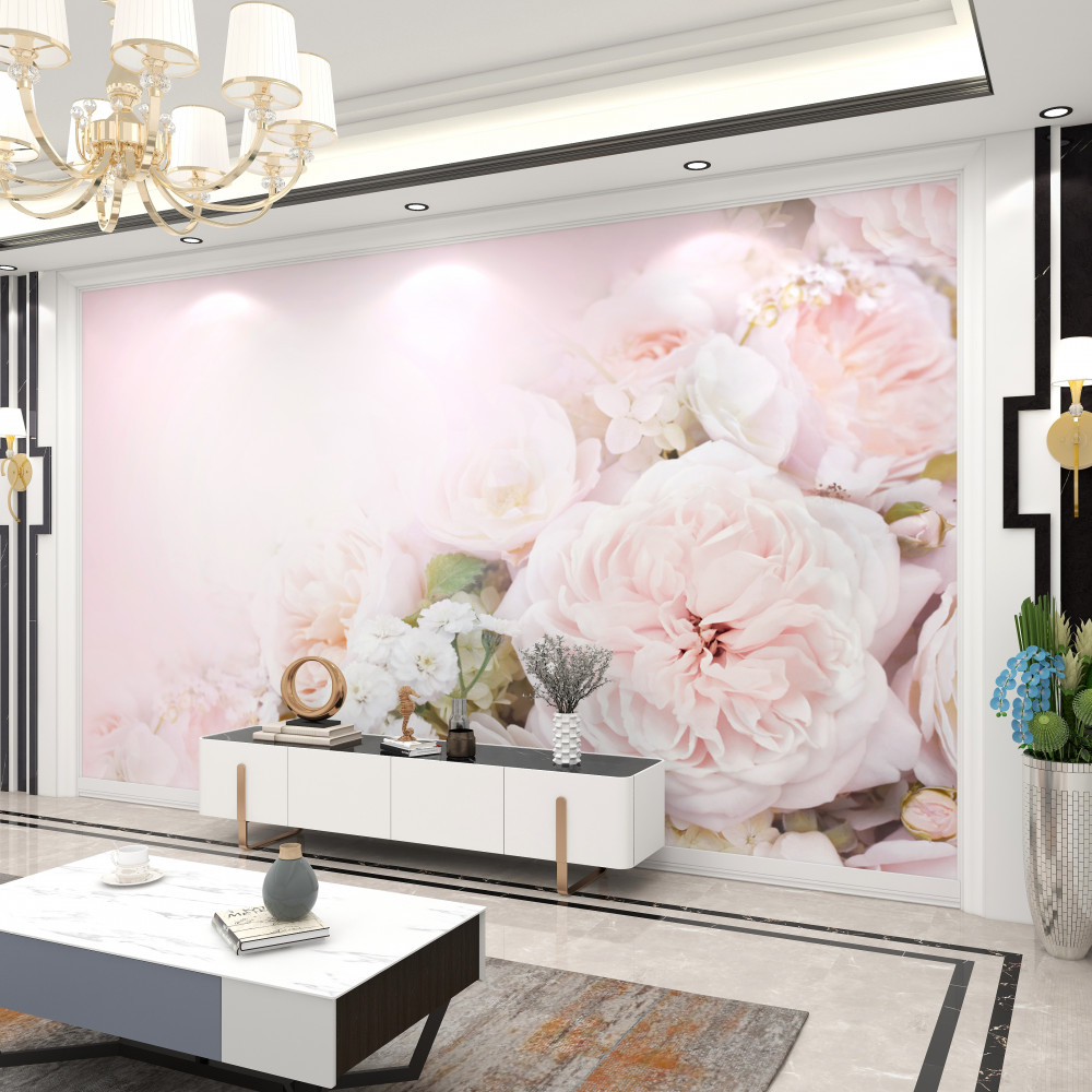 Fototapeta delikatne kwiaty na jasnym tle