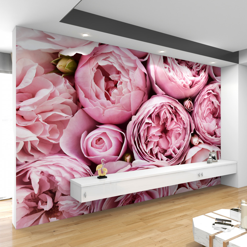 Fototapeta wyraźna różana piwonia w bukiecie