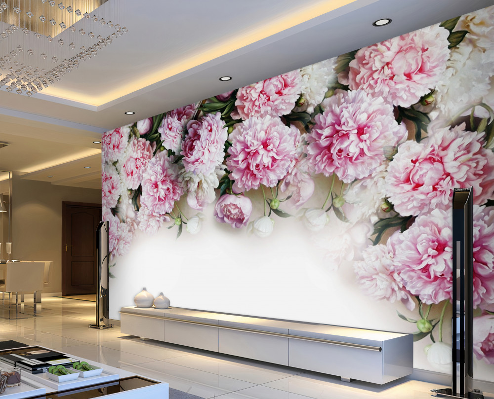 Fototapeta zwisają białe różowe kwiaty