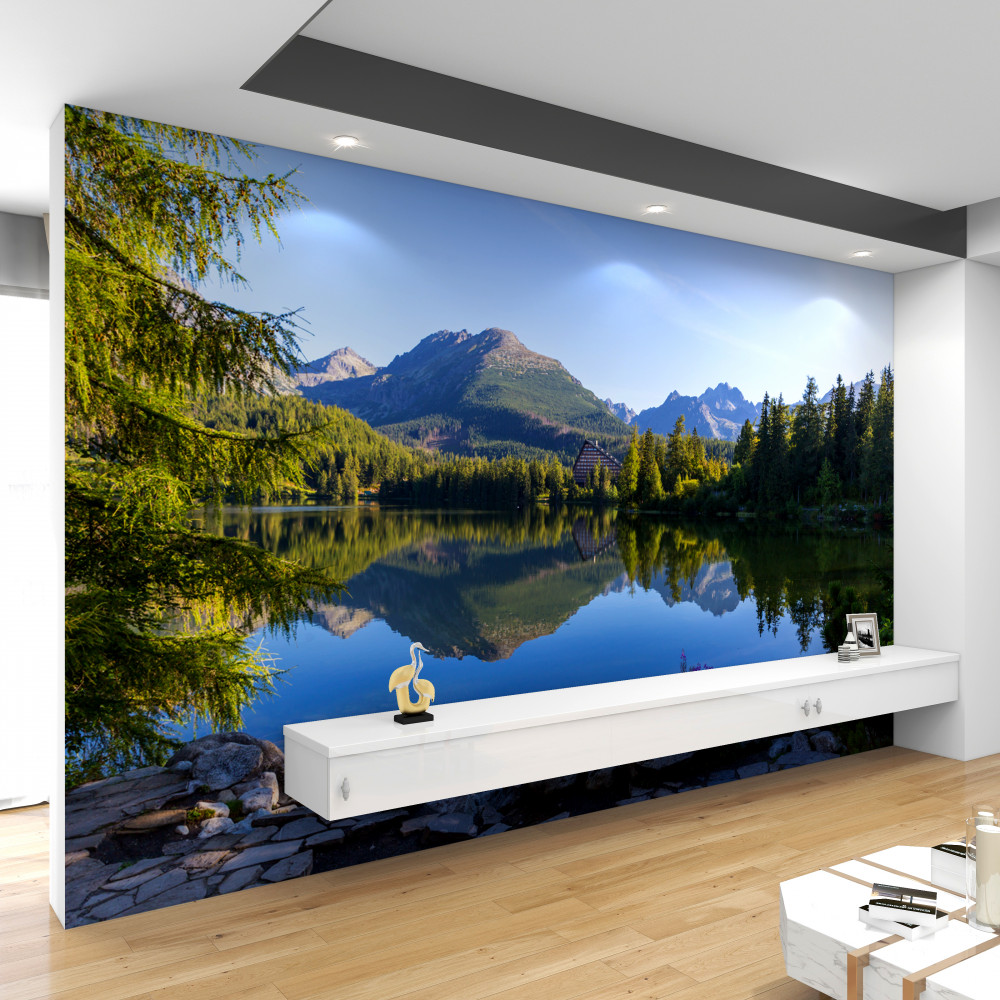 Fototapeta cicha górska rzeka w słoneczny dzień