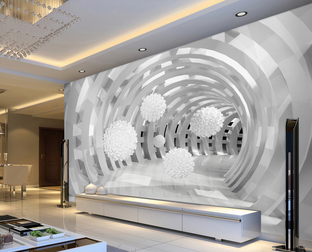 Fototapeta białe kule w okrągłych łukach