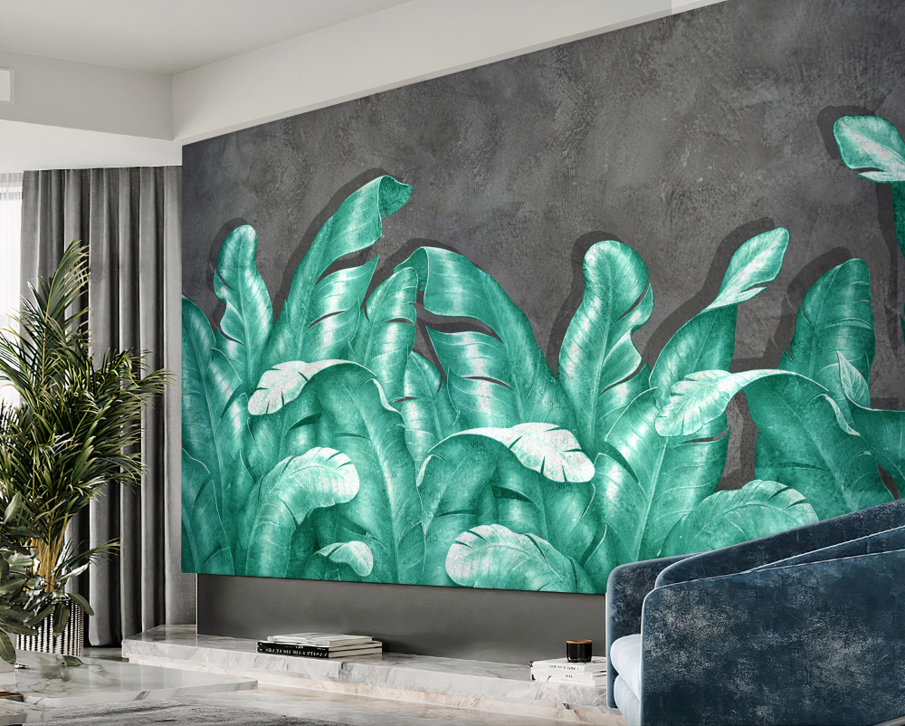 Fototapeta duże szmaragdowe liście paproci