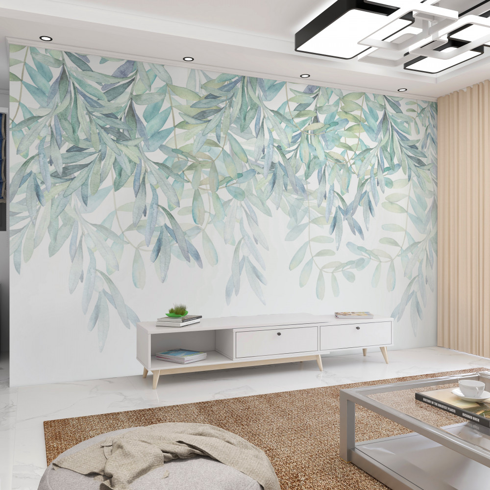 Fototapeta gęsta zielona roślinność na białym tle