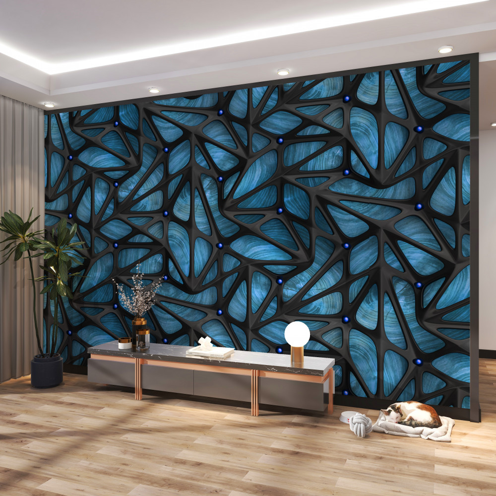 Fototapeta nocny las liściasty w świetle księżyca