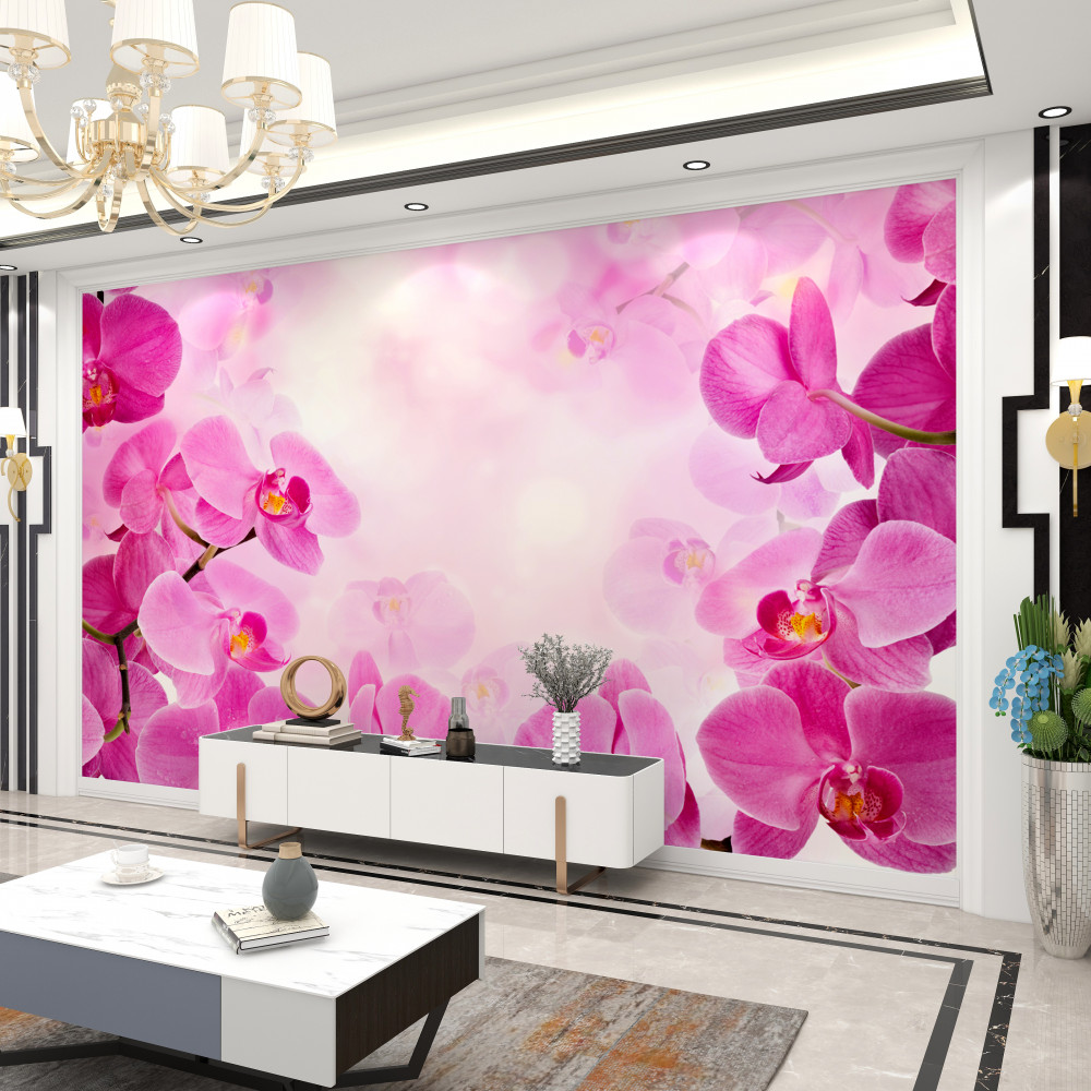 Fototapeta duże fioletowe kwiaty orchidei