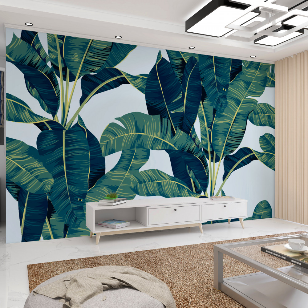 Fototapeta splecione ciemnozielone liście paproci