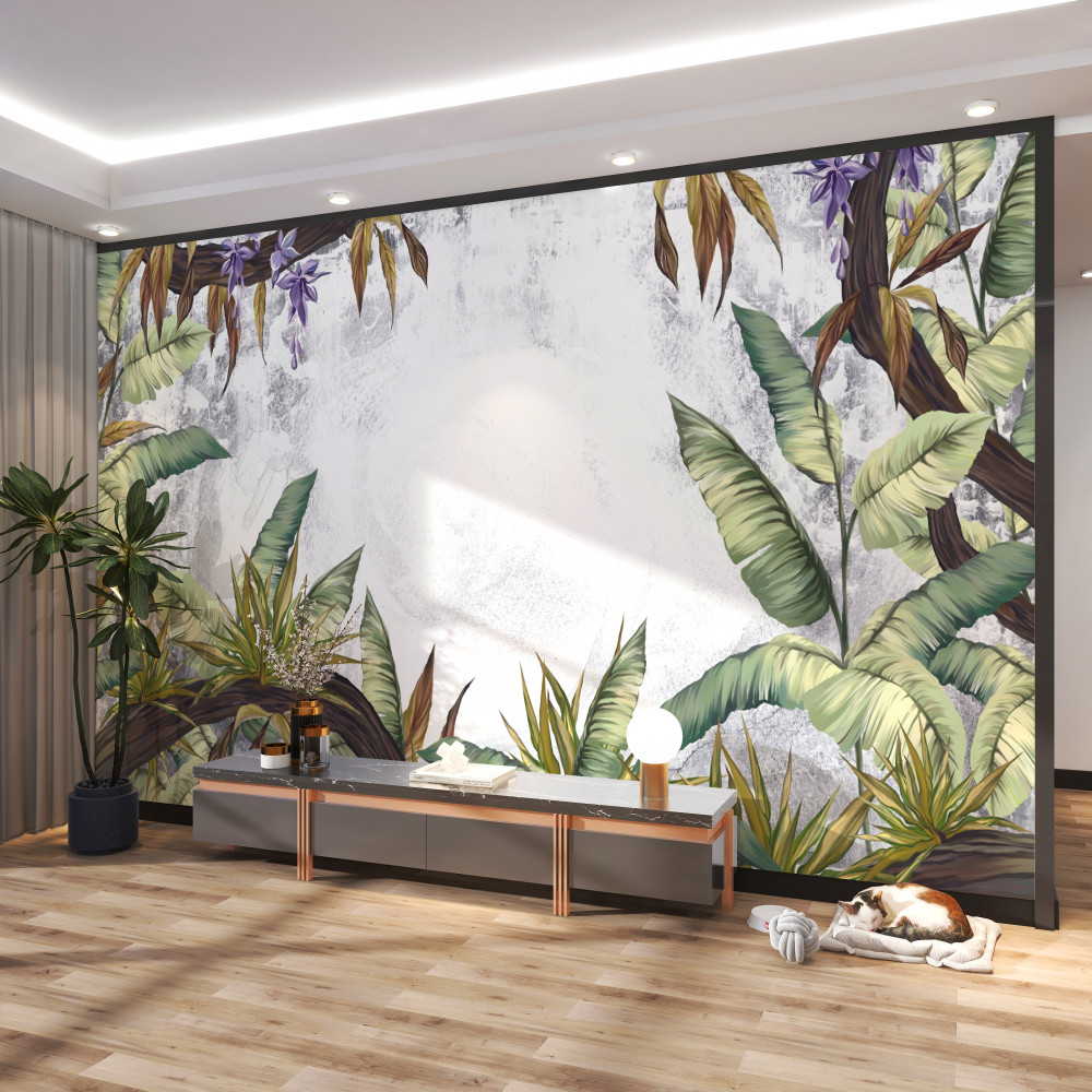 Fototapeta zielone liście roślin tropikalnych