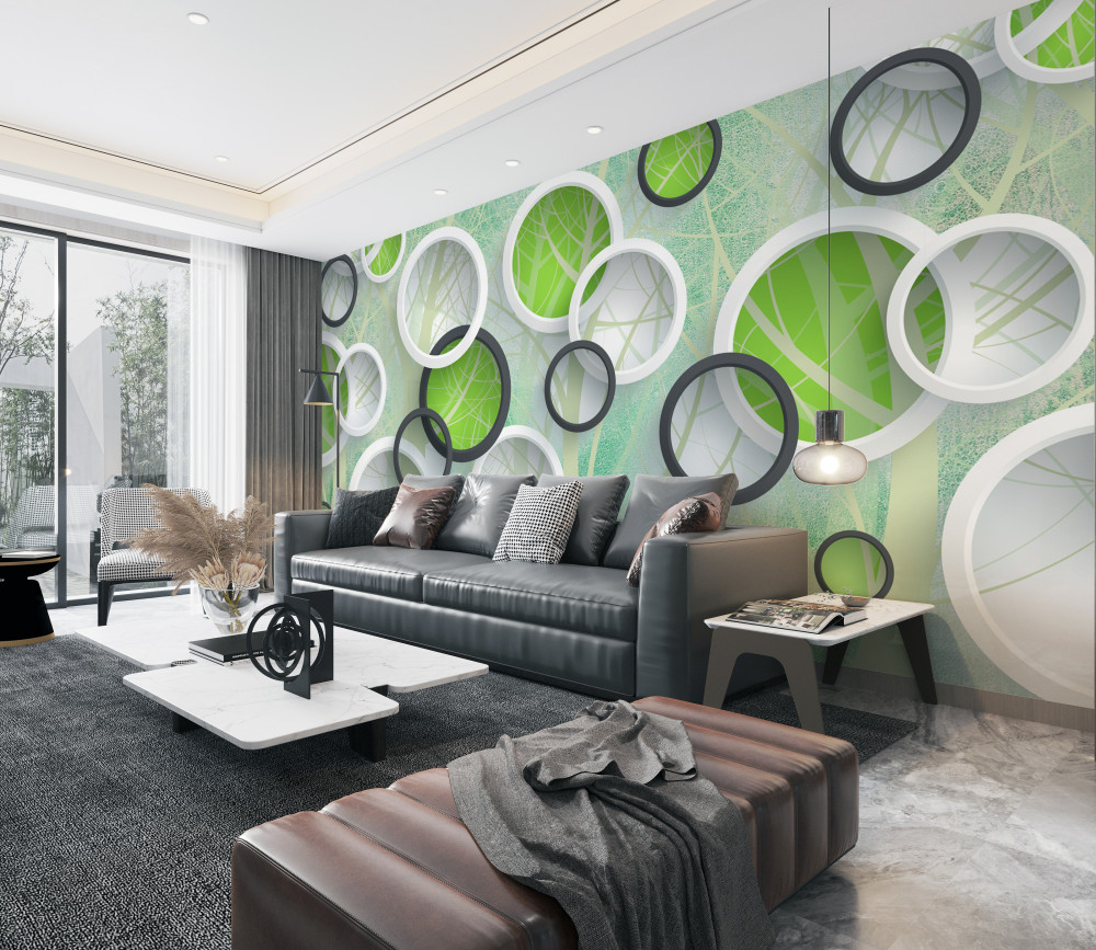 Fototapeta abstrakcyjne kolorowe koła z drzewami