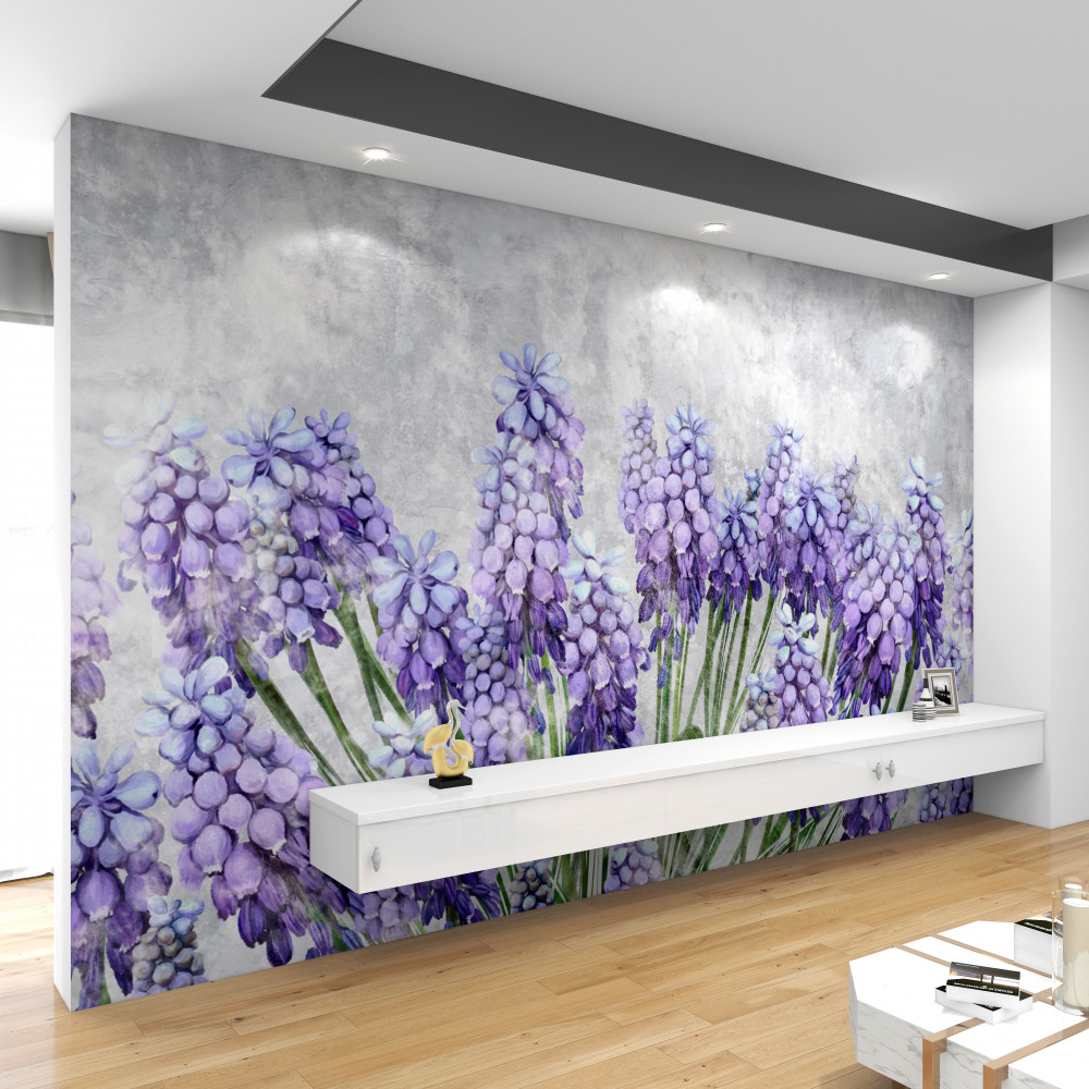 Fototapeta pole pięknych fioletowych kwiatów