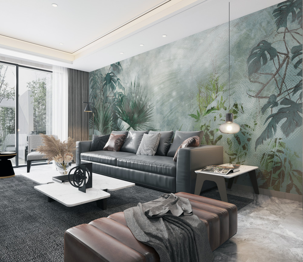 Fototapeta poranna mgła na wodzie w tropikach