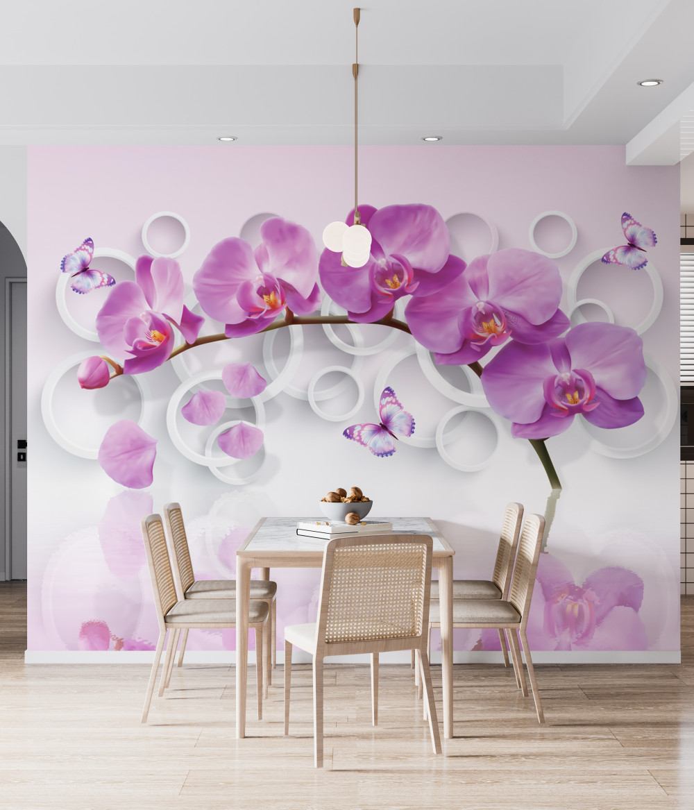 Fototapeta gałąź dużej orchidei z kwiatami