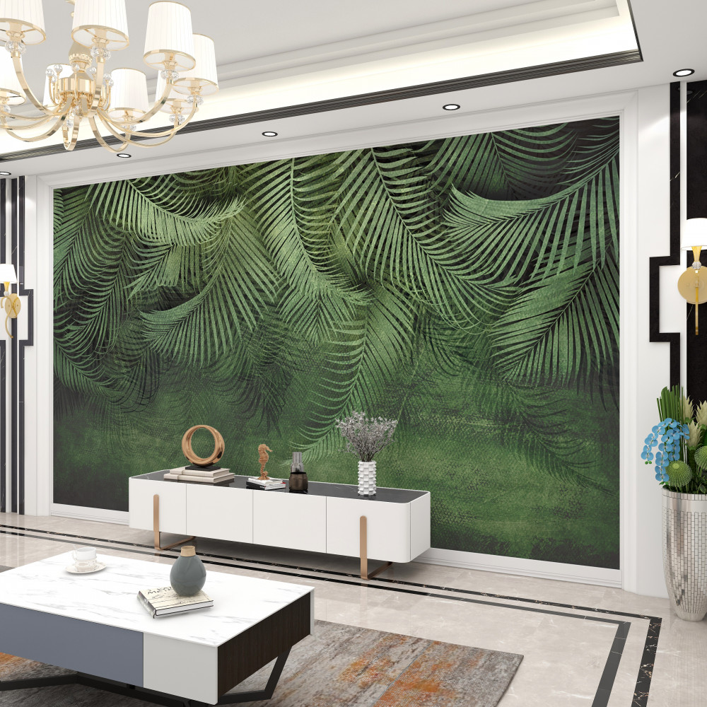 Fototapeta gęste liście palmowe wieczorem