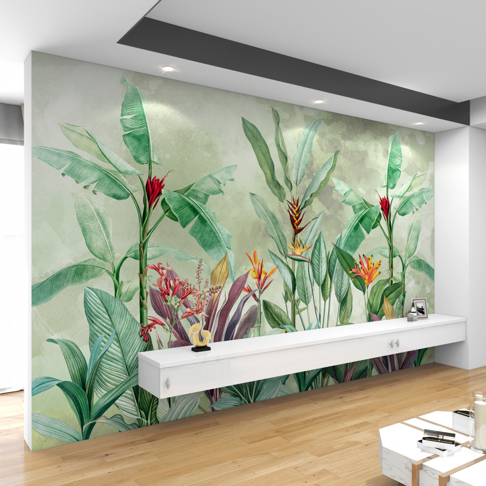 Fototapeta zielone palmy czekające na deszcz