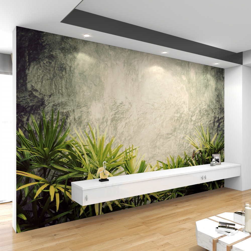 Fototapeta zielone rośliny dżungli we mgle